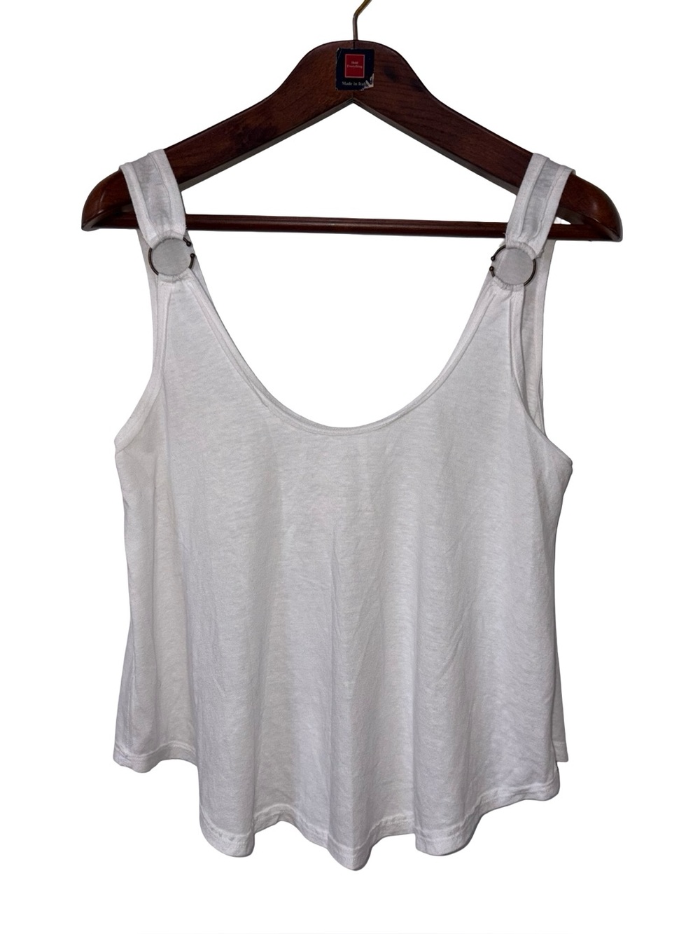 We The Free White Swing Tank Top Size M Boho Sleeveless Ring Strap
